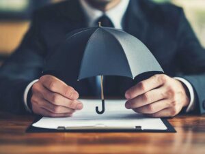 A person reviewing a denial letter at a kitchen table with a notepad and paperwork.